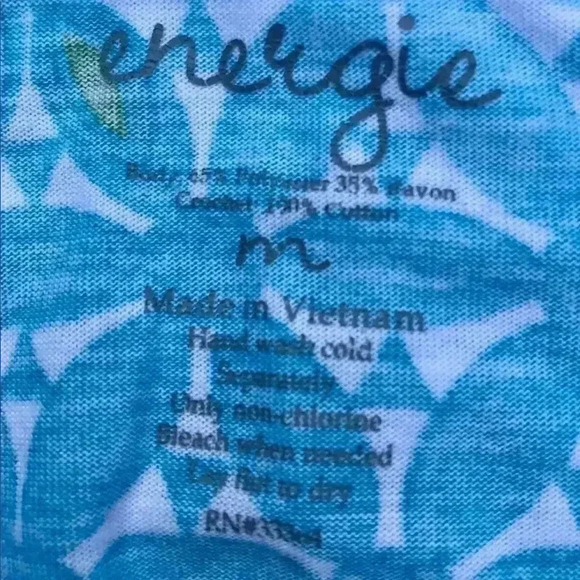 ENERGIE Crochet Rayon Babydoll Boho Hippie Cap Sleeve Flower Fit Flare Top SizeM - Picture 4 of 8